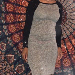 Black & Gray baseball tee dress